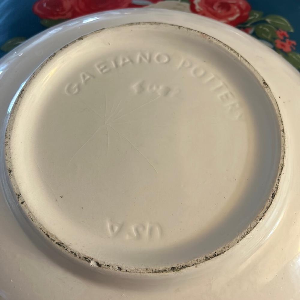 Vintage Ranchero Horsemen Gaetano Pottery USA Large 12 3/8” Bowl Signed - Picture 5 of 11